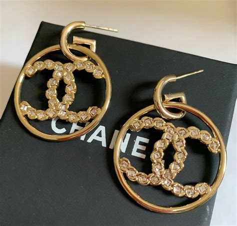 chanel hoop earrings cc|chanel earrings authentic.